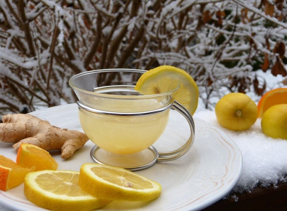 Chá de limão à base de gengibre para aumentar a potência